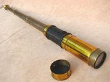 Late 19th century 3 draw telescope with basket weave cladding